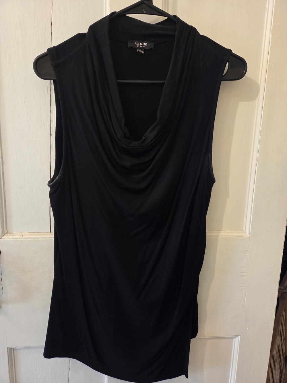 Premise Black Sleeveless Cowl Neck Top